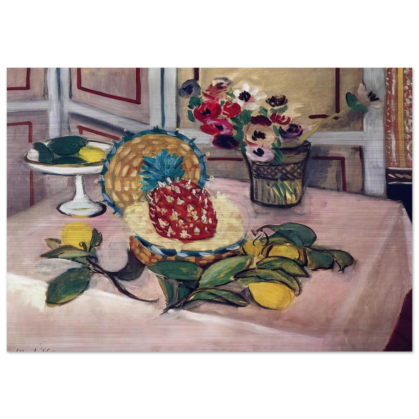 STILL LIFE WITH PINEAPPLES 1 - Henri Matisse Brushed Aluminum Print - 70x100 cm / 28x40 inches | Henri Matisse Aluminum Print | Henri Matisse Prints