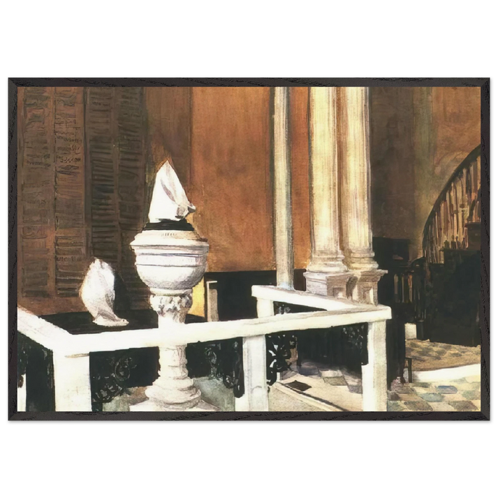 Baptistry of St John s - Edward Hopper 70x100 cm / 28x40 inches Framed Art Print – Black Wooden Frame