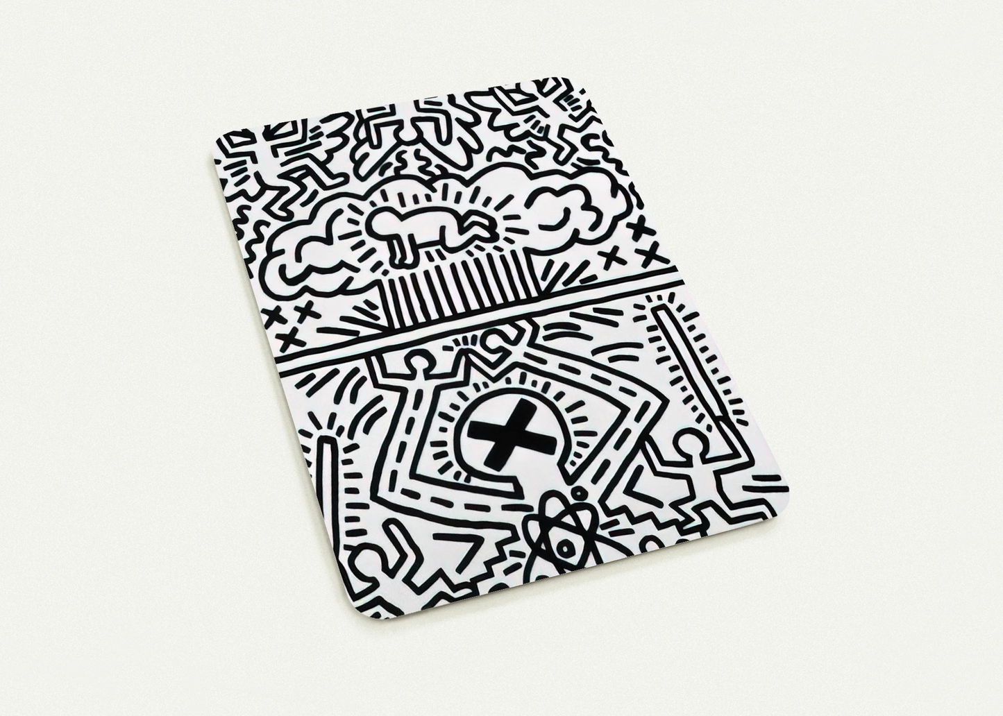 ANTI NUCLEAR RALLY 1982 By Keith Haring Pack of 10 Post Cards | Keith Haring Post Cards | A6 (10.5 x 14.8 cm) - 4.1 x 5.8 inches