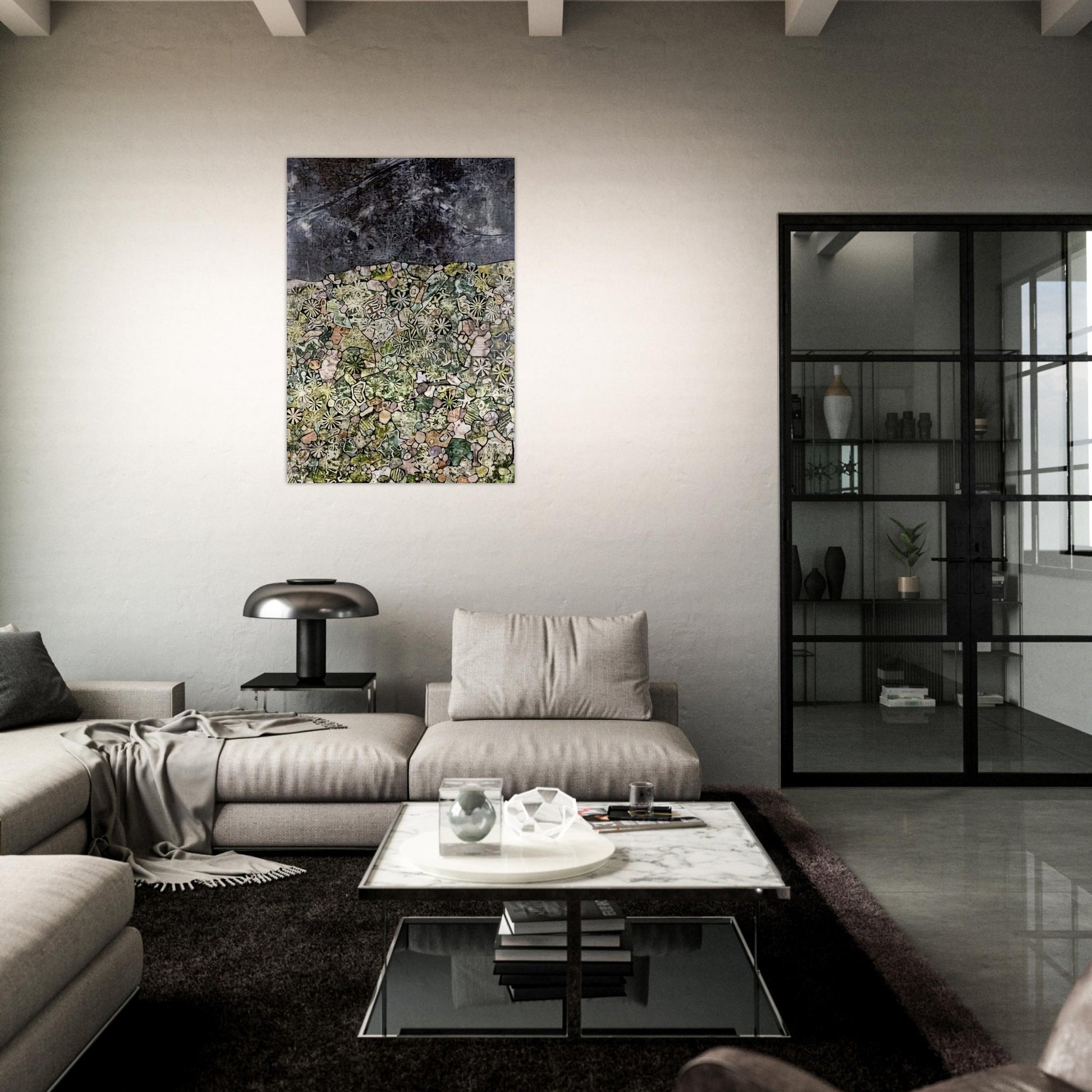 I LIVE IN A COUNTRY LAUGHING - Jean Dubuffet Brushed Aluminum Print - 70x100 cm / 28x40 inches | Jean Dubuffet Aluminum Print | Jean Dubuffet Prints