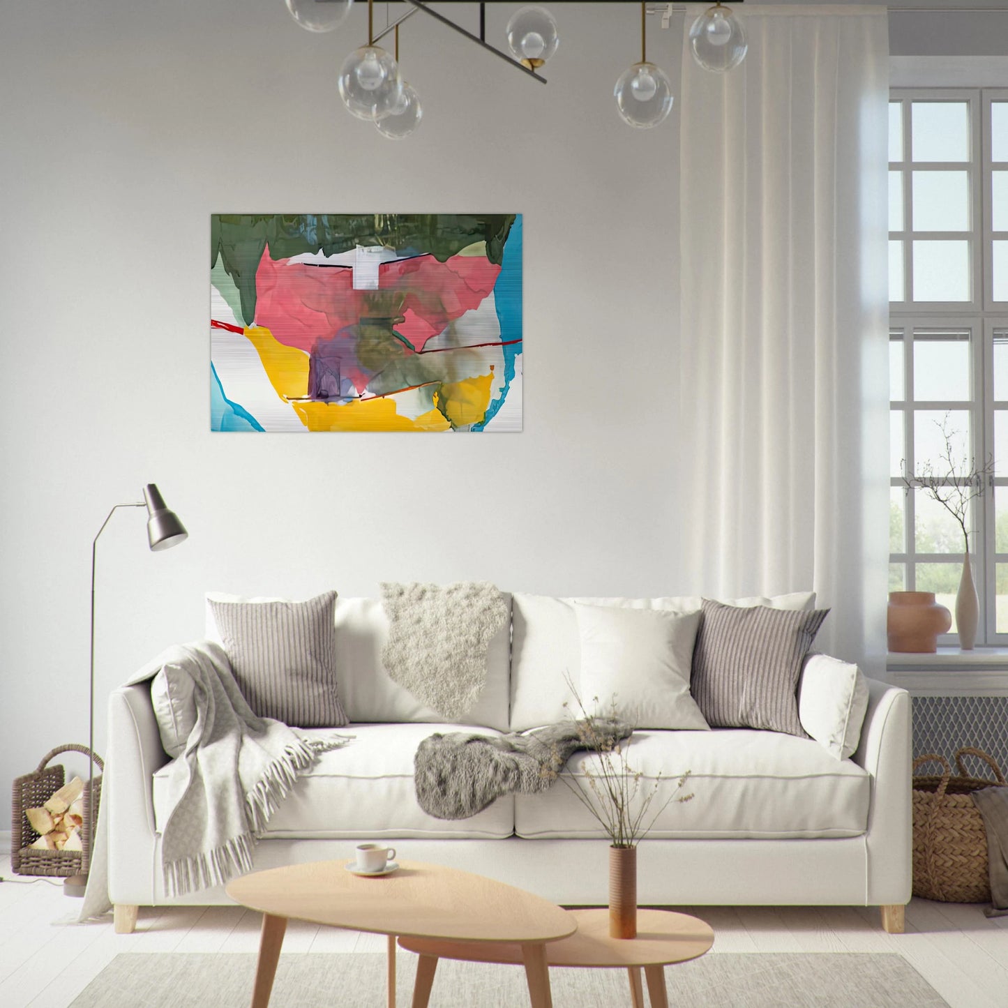 Off White Square, 1973- - Helen Frankenthaler Brushed Aluminum Print - 70x100 cm / 28x40 inches | Helen Frankenthaler Aluminum Print | Helen Frankenthaler Prints