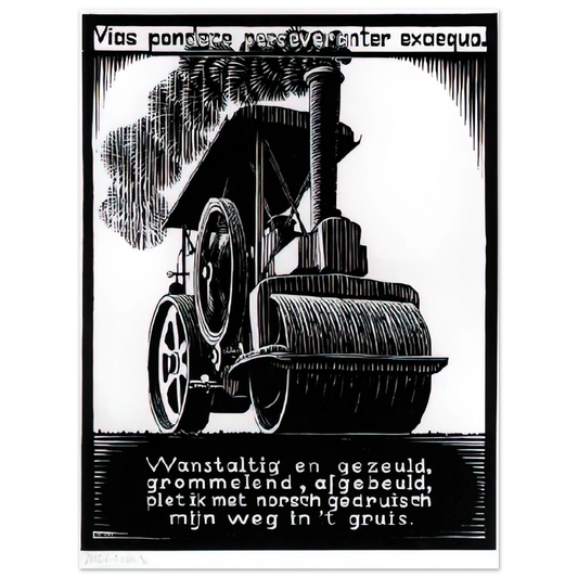 MC Escher - EMBLEMATA STEAMROLLER Wall Art - 21x29.7 cm / 8x12" - Fine Art Poster-canvas - -