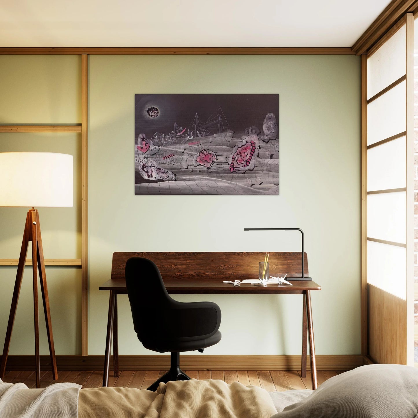 DARK LIGHT 1940 - Roberto Matta Brushed Aluminum Print - 70x100 cm / 28x40 inches | Roberto Matta Aluminum Print | Roberto Matta Prints