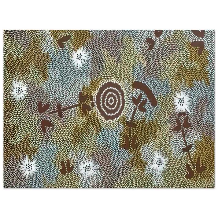 Clifford Possum Tjapaltjarri - Rock Wallaby Dreaming - 1988  75x100 cm / 30x40inches Fine Art Poster