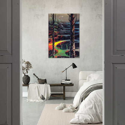 A Touch of Autumn - Eyvind Earle Brushed Aluminum Print - 70x100 cm / 28x40 inches | Eyvind Earle Aluminum Print | Eyvind Earle Prints
