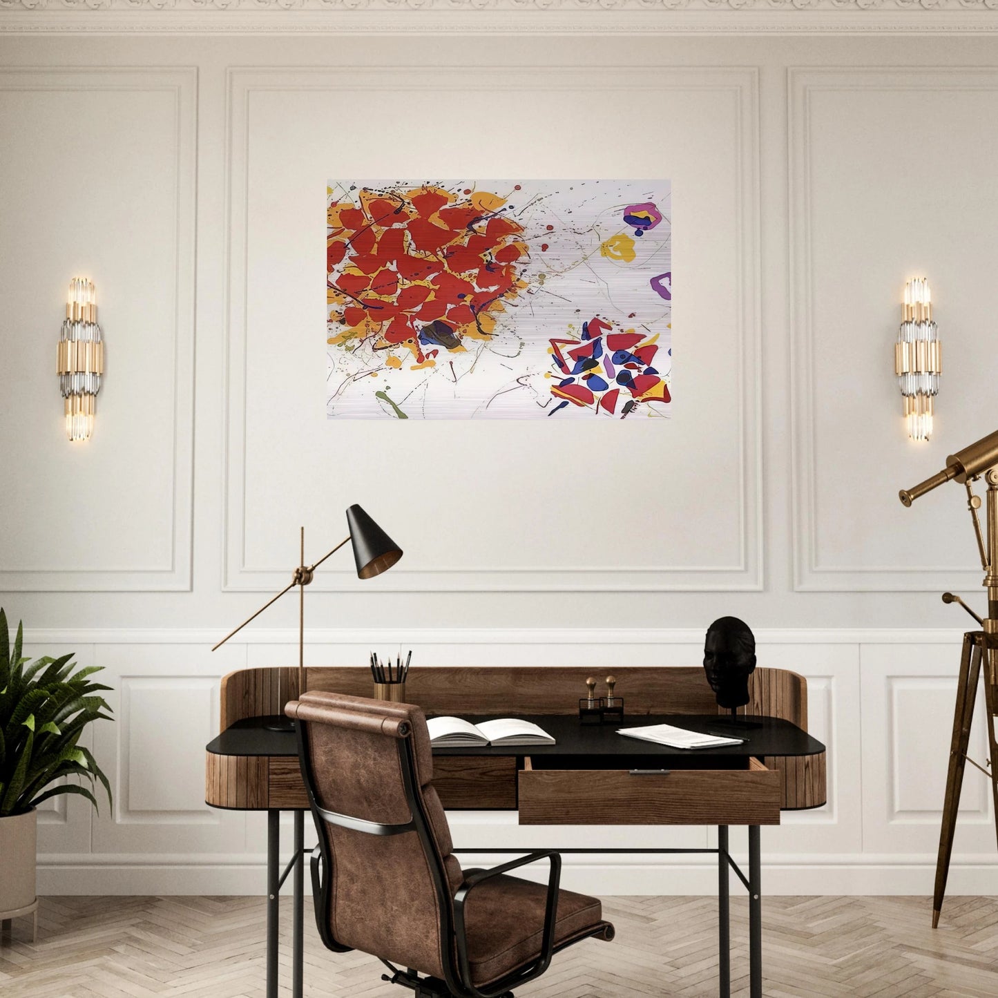 Untitled  L. I88; SFE 065  - Sam Francis Brushed Aluminum Print - 70x100 cm / 28x40 inches | Sam Francis Aluminum Print | Sam Francis Prints