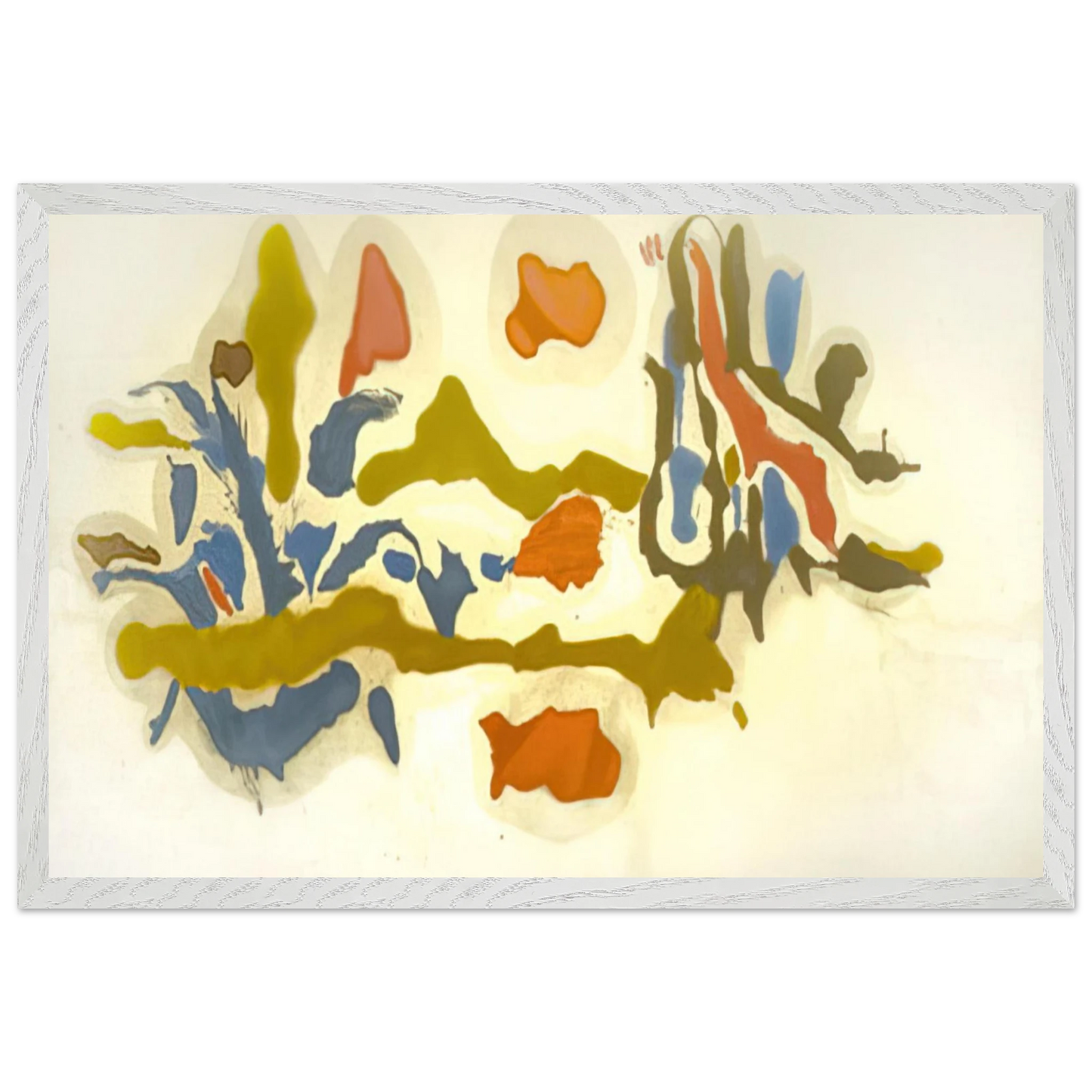 Helen Frankenthaler - Seascape with Dunes - 1962 Wall art - 30x40 cm / 12x16 inches - Premium Wooden Framed Poster With Fine Art Paper-canvas - Wood frame