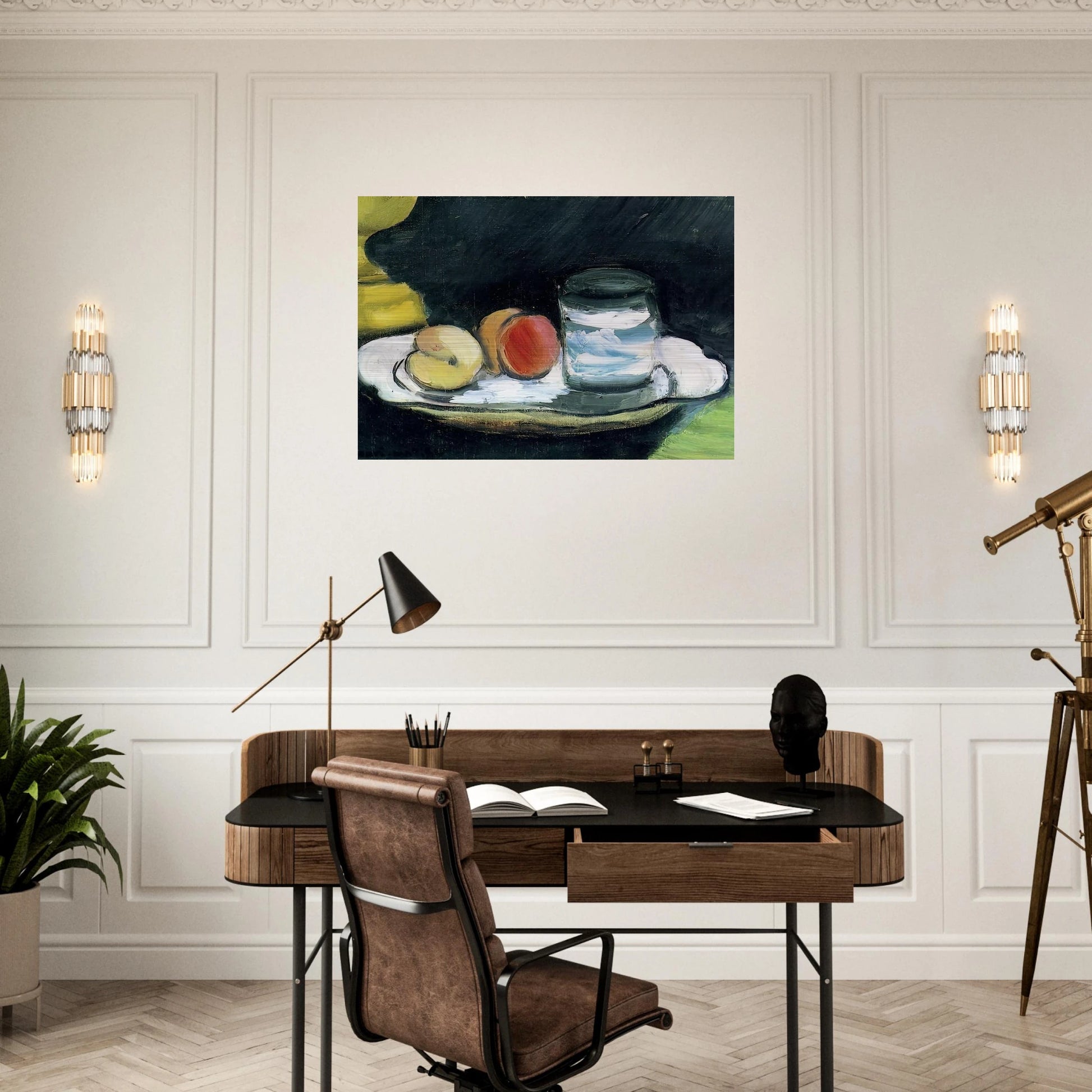 STILL LIFE PEACHES AND GLASS 1916 - Henri Matisse Brushed Aluminum Print - 70x100 cm / 28x40 inches | Henri Matisse Aluminum Print | Henri Matisse Prints