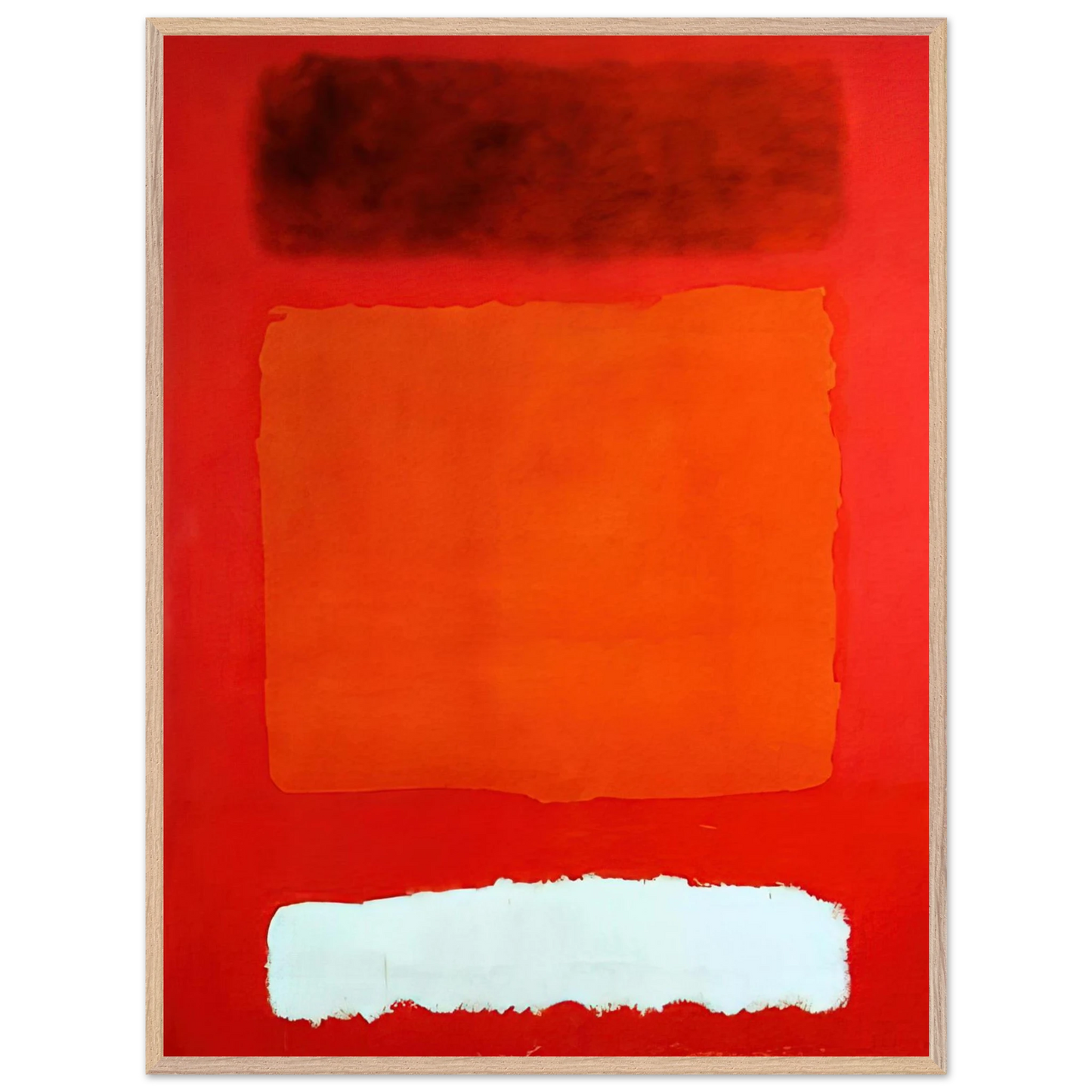 Mark Rothko - Red, White, and Brown - 1957 Wall Art - 21x29.7 cm / 8x12" - Premium Wooden Framed Poster With Fine Art Paper-canvas - Wood frame