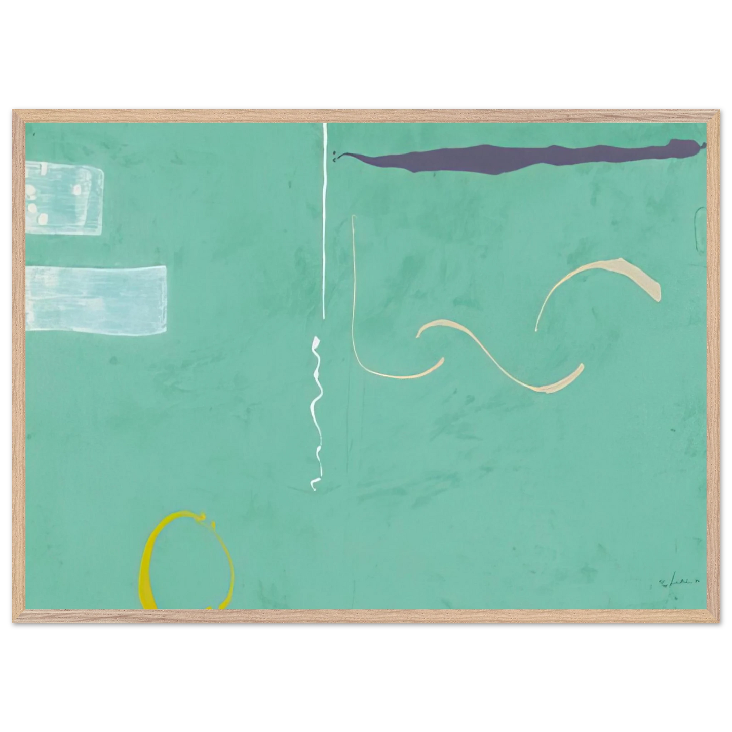 Helen Frankenthaler - Tahiti - 1989 Wall art - 21x29.7 cm / 8x12" - Premium Wooden Framed Poster With Fine Art Paper-canvas - Wood frame