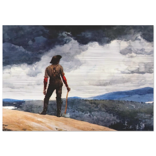 THE WOODCUTTER - Winslow Homer Brushed Aluminum Print - 70x100 cm / 28x40 inches | Winslow Homer Aluminum Print | Winslow Homer Prints