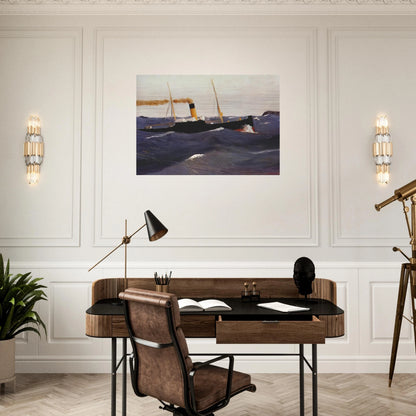 Tramp Steamer - Edward Hopper Brushed Aluminum Print - 70x100 cm / 28x40 inches | Edward Hopper Aluminum Print | Edward Hopper Prints