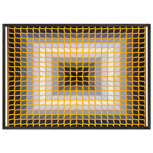 Quasar Dia - 1965 - Victor Vasarely 70x100 cm / 28x40 inches Framed Art Print – Black Wooden Frame