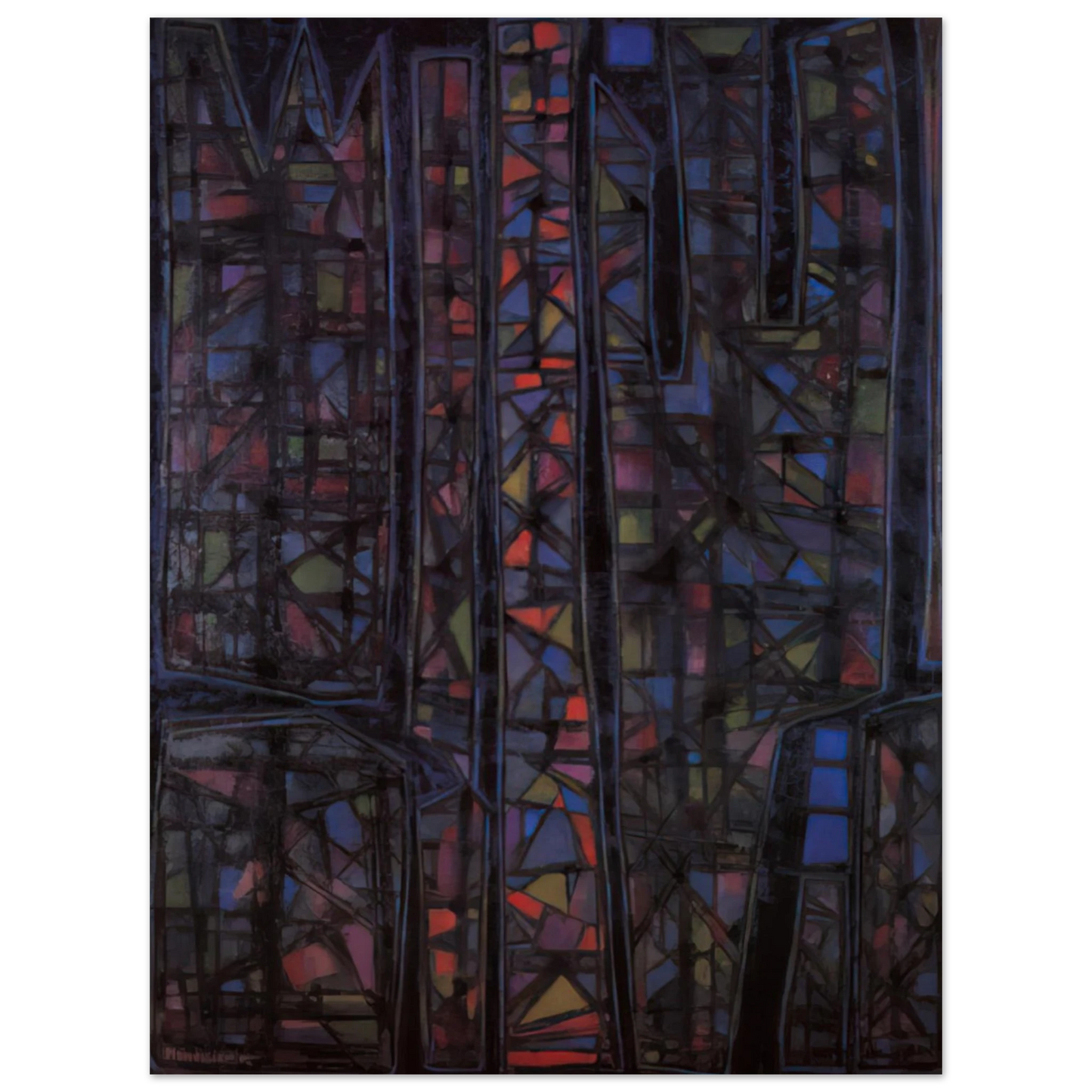 Alfred Manessier - Recueillement nocturne II - 1952  75x100 cm / 30x40inches Fine Art Poster