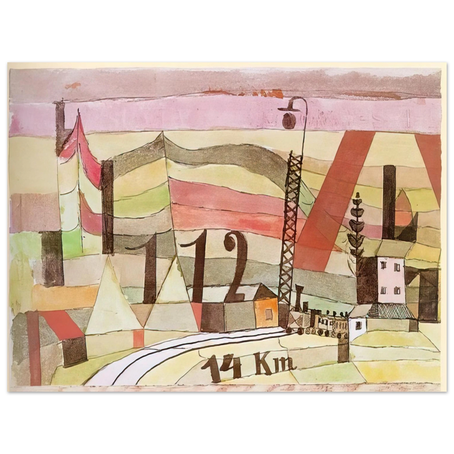 Paul Klee - STATION L 112 1923  75x100 cm / 30x40inches Fine Art Poster