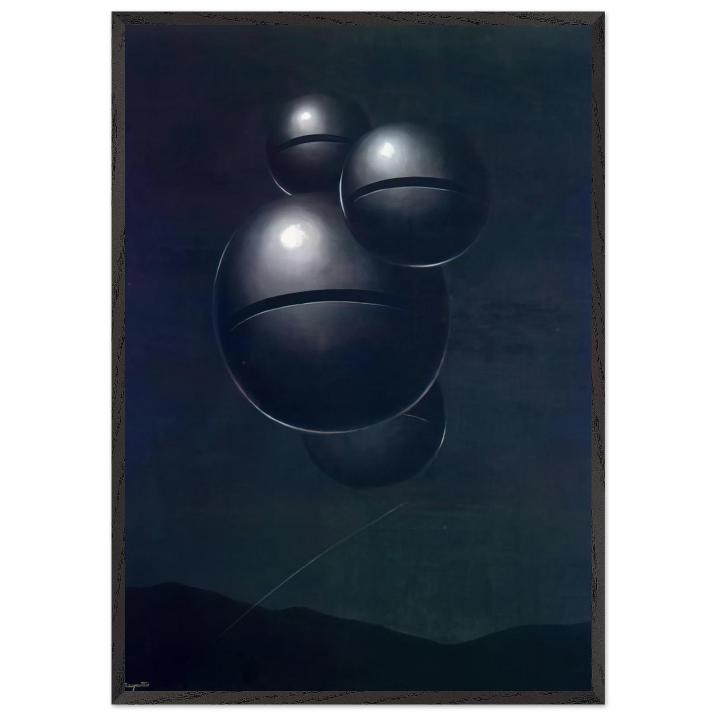 THE VOICE OF SPACE 1928 1 - Rene Magritte 70x100 cm / 28x40 inches Framed Art Print – Black Wooden Frame