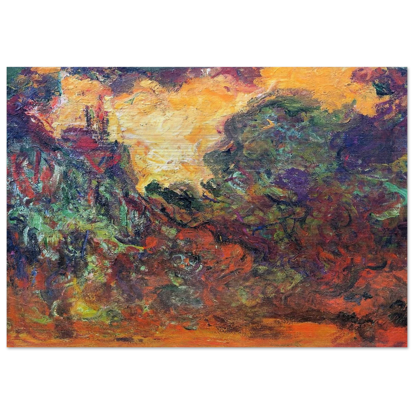 The Artist's House, View from the Rose Garden - claude monet Brushed Aluminum Print - 70x100 cm / 28x40 inches | claude monet Aluminum Print | claude monet Prints