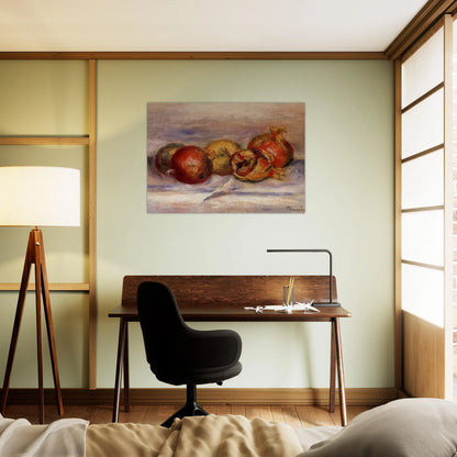 Three Pomegranates and Two Apples - Pierre-Auguste Renoir Brushed Aluminum Print - 70x100 cm / 28x40 inches | Pierre-Auguste Renoir Aluminum Print | Pierre-Auguste Renoir Prints