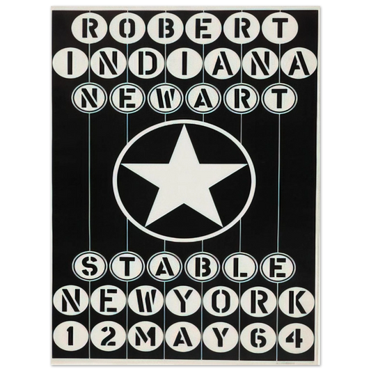 Robert Indiana - Robert Indiana, New Art, Stable New York  75x100 cm / 30x40inches Fine Art Poster