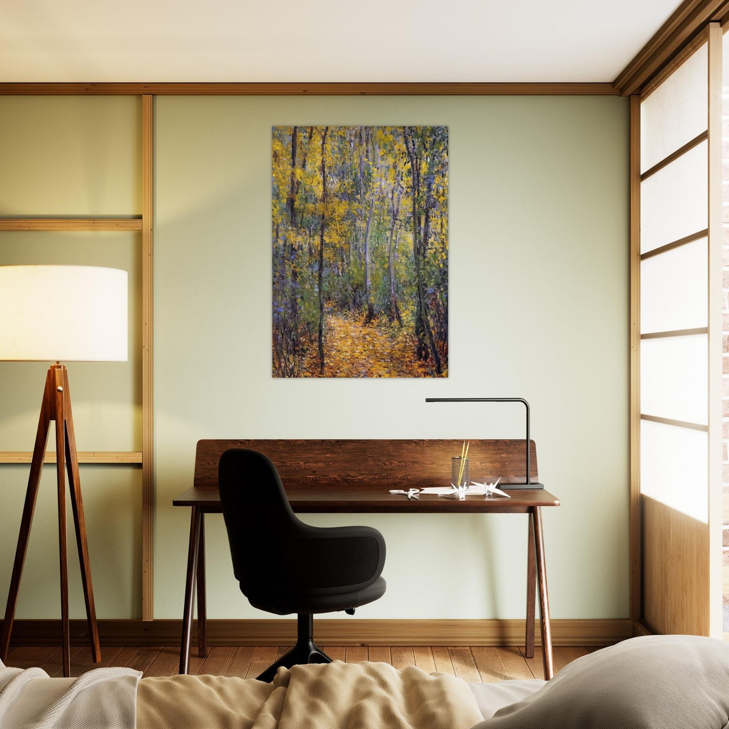 Wood Lane - claude monet Brushed Aluminum Print - 70x100 cm / 28x40 inches | claude monet Aluminum Print | claude monet Prints