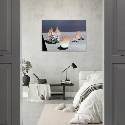 THE LADDER OF FIRE 1939 - Rene Magritte Brushed Aluminum Print - 70x100 cm / 28x40 inches | Rene Magritte Aluminum Print | Rene Magritte Prints