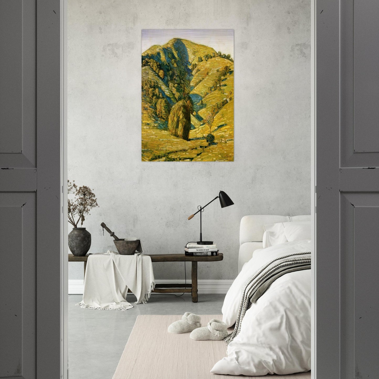Hill of the Sun, San Anselmo, California - Childe Hassam Brushed Aluminum Print - 70x100 cm / 28x40 inches | Childe Hassam Aluminum Print | Childe Hassam Prints