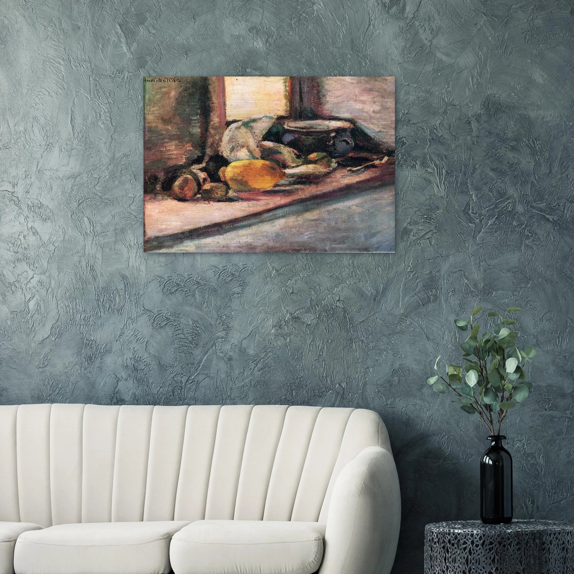 BLUE POT AND LEMON 1897 - Henri Matisse Brushed Aluminum Print - 70x100 cm / 28x40 inches | Henri Matisse Aluminum Print | Henri Matisse Prints
