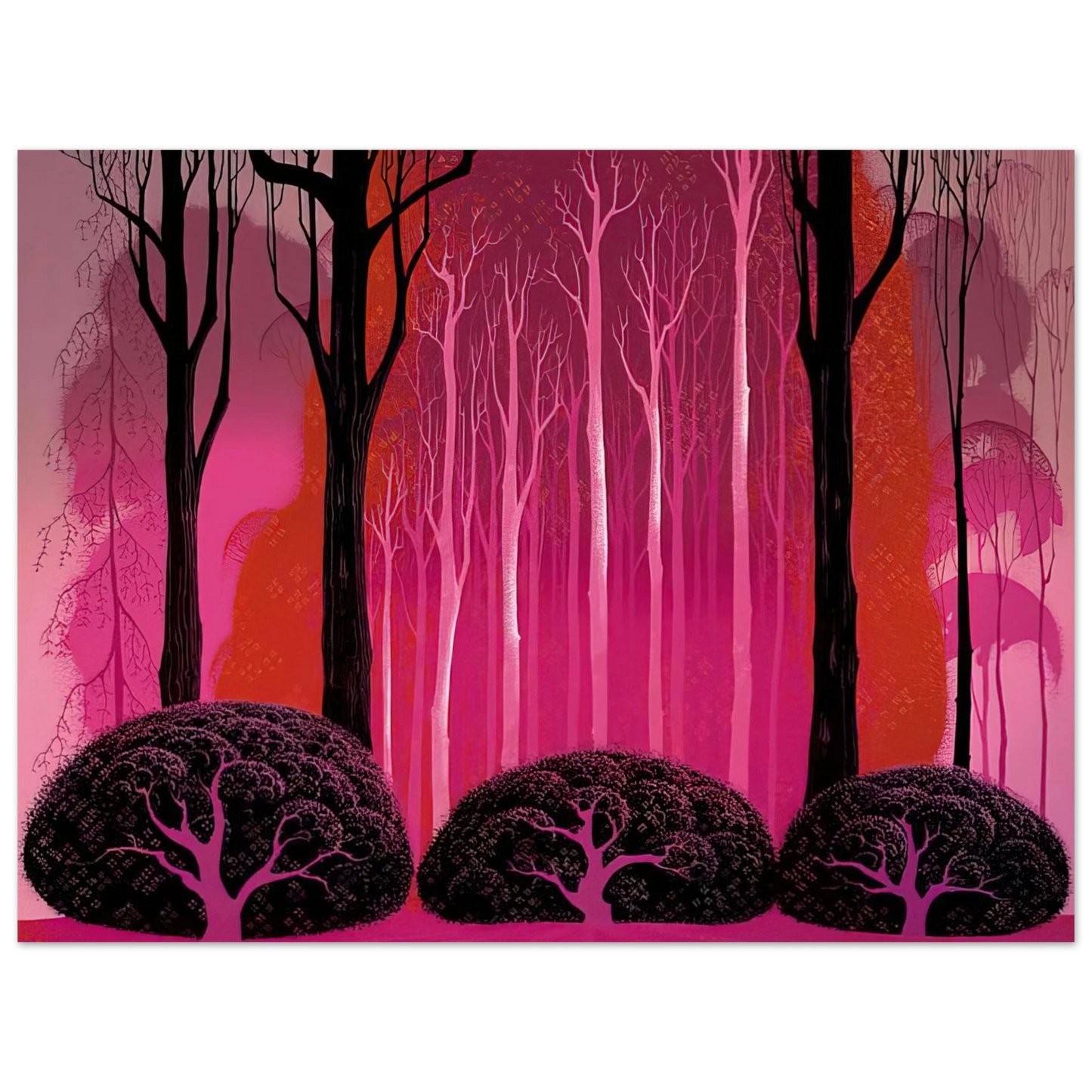 Eyvind Earle - Crimson Glory  75x100 cm / 30x40inches Fine Art Poster