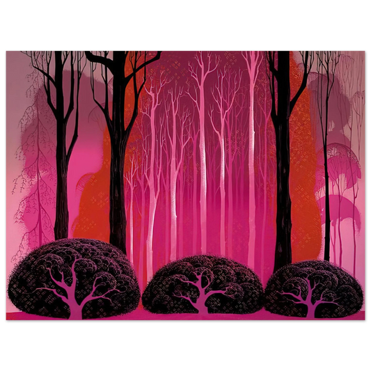 Eyvind Earle - Crimson Glory  75x100 cm / 30x40inches Fine Art Poster