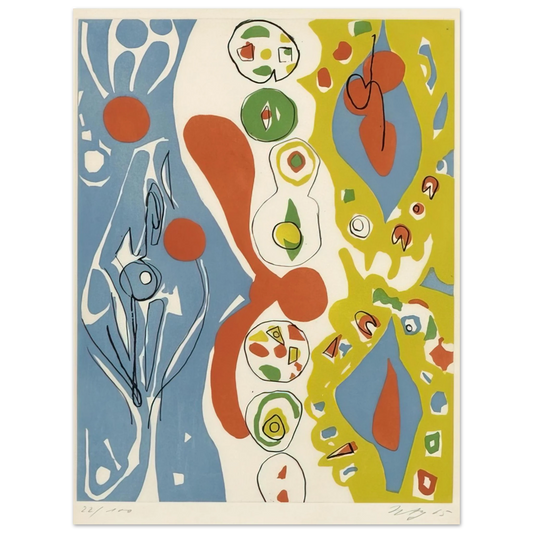 Ernst Wilhelm Nay - Spiele des Menschen - 1965  75x100 cm / 30x40inches Fine Art Poster