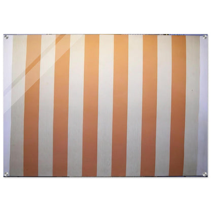 Peinture acrylique blanche sur tissu rayé blanc et orange - 1967 - Daniel Buren Acrylic Print - 70x100 cm / 28x40″ inches