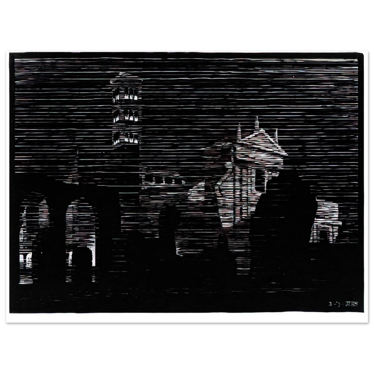 MC Escher - NOCTURNAL ROME 2 Wall Art - 21x29.7 cm / 8x12" - Fine Art Poster-canvas - -