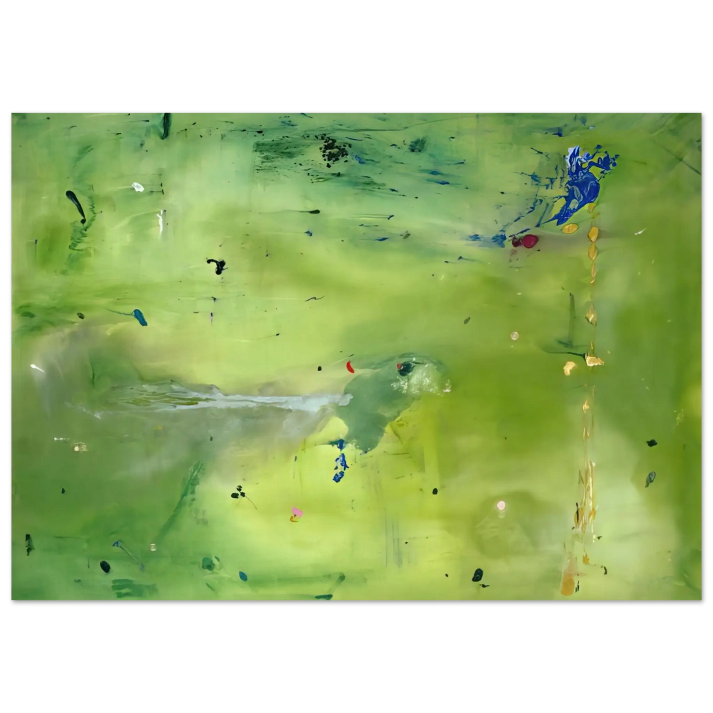 Helen Frankenthaler - A Green Thought in a Green Shade - 1981 Wall art - 15x20 cm / 6x8 Inches - Premium Wooden Framed Poster With Fine Art Paper - Black frame