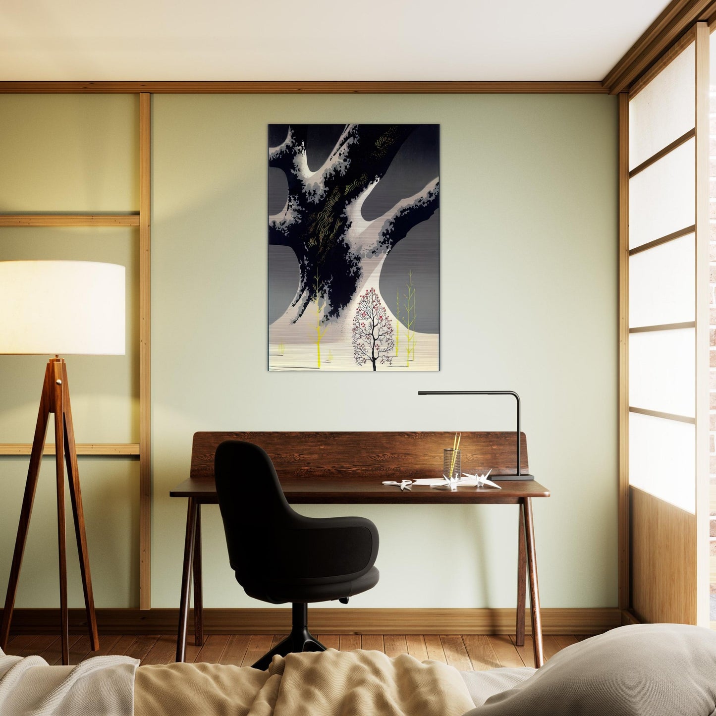 Winter Oak - Eyvind Earle Brushed Aluminum Print - 70x100 cm / 28x40 inches | Eyvind Earle Aluminum Print | Eyvind Earle Prints