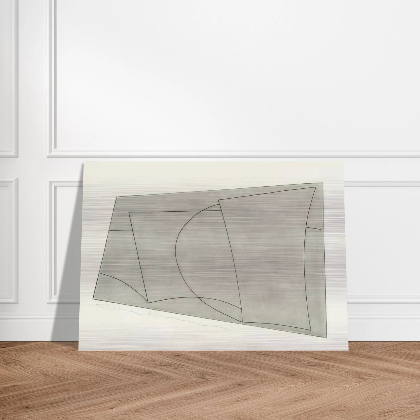 Aegean 2 - 1967 - Ben Nicholson Brushed Aluminum Print - 70x100 cm / 28x40 inches | Ben Nicholson Aluminum Print | Ben Nicholson Prints