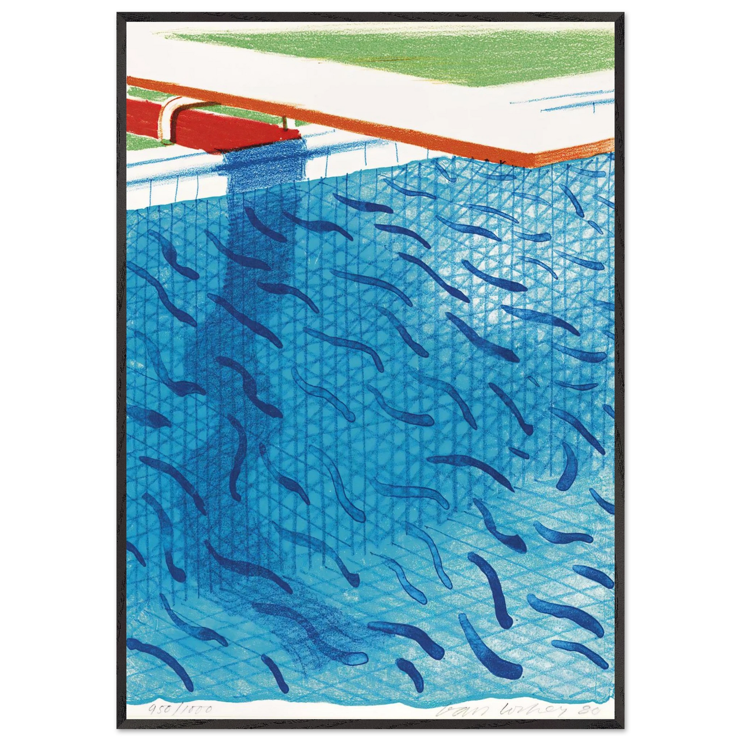 David Hockney - David Hockney Wall art - A1 (59.4 x 84.1  cm) - Premium Wooden Framed Poster With Fine Art Paper-canvas - White frame