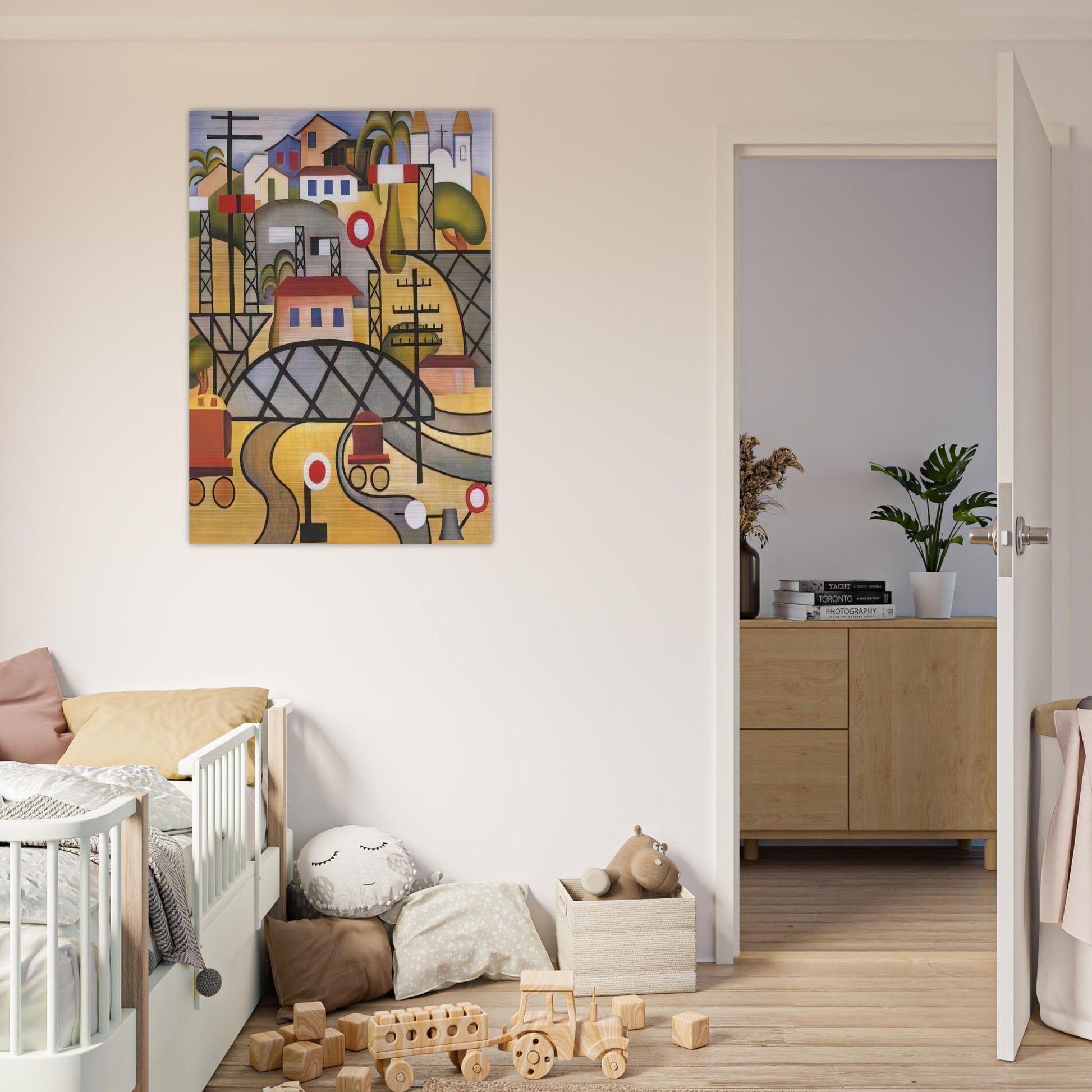E.F.C.B. Estrada de Ferro Central do Brasil - Tarsila do Amaral Brushed Aluminum Print - 70x100 cm / 28x40 inches | Tarsila do Amaral Aluminum Print | Tarsila do Amaral Prints