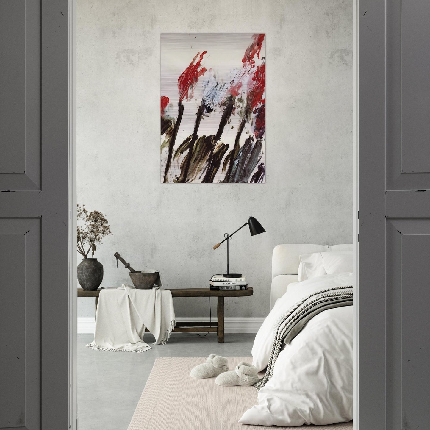 Nicola's Irises - Cy Twombly Brushed Aluminum Print - 70x100 cm / 28x40 inches | Cy Twombly Aluminum Print | Cy Twombly Prints