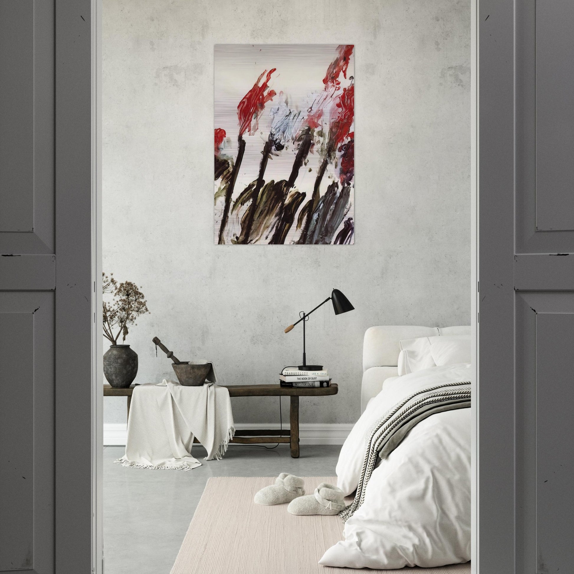 Nicola's Irises - Cy Twombly Brushed Aluminum Print - 70x100 cm / 28x40 inches | Cy Twombly Aluminum Print | Cy Twombly Prints