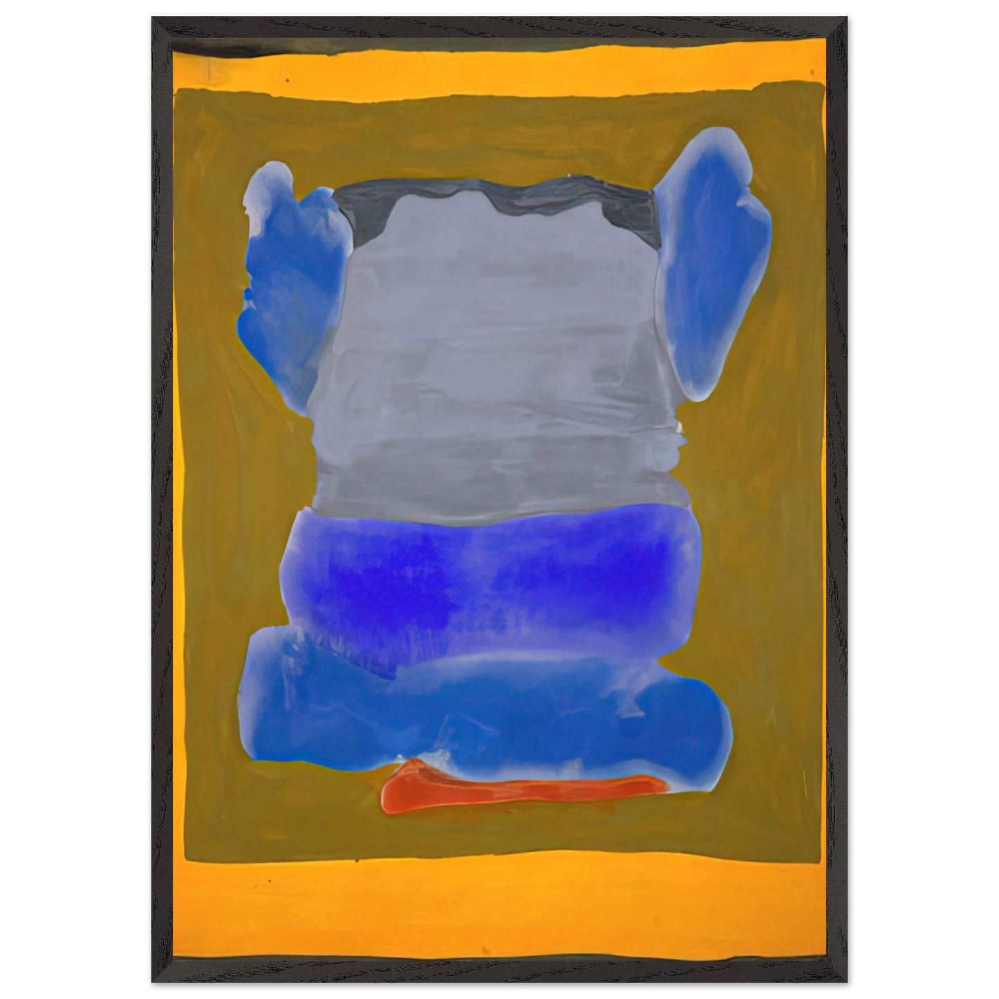 Helen Frankenthaler - Buddha s Court - 1964 Wall art - 15x20 cm / 6x8 inches - Premium Wooden Framed Poster With Fine Art Paper-canvas - White frame