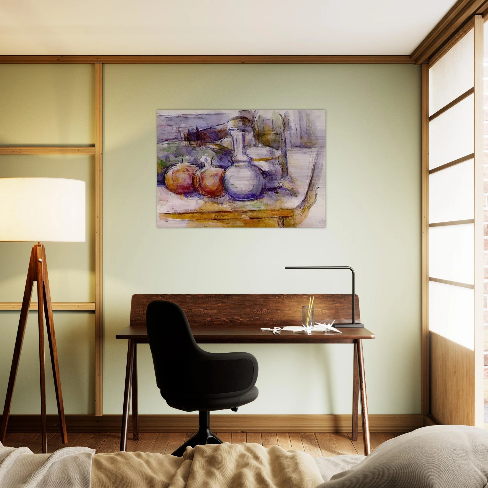 Still Life with Carafe, Sugar Bowl, Bottle, Pommegranates and Watermelon - Paul Cézanne Brushed Aluminum Print - 70x100 cm / 28x40 inches | Paul Cézanne Aluminum Print | Paul Cézanne Prints
