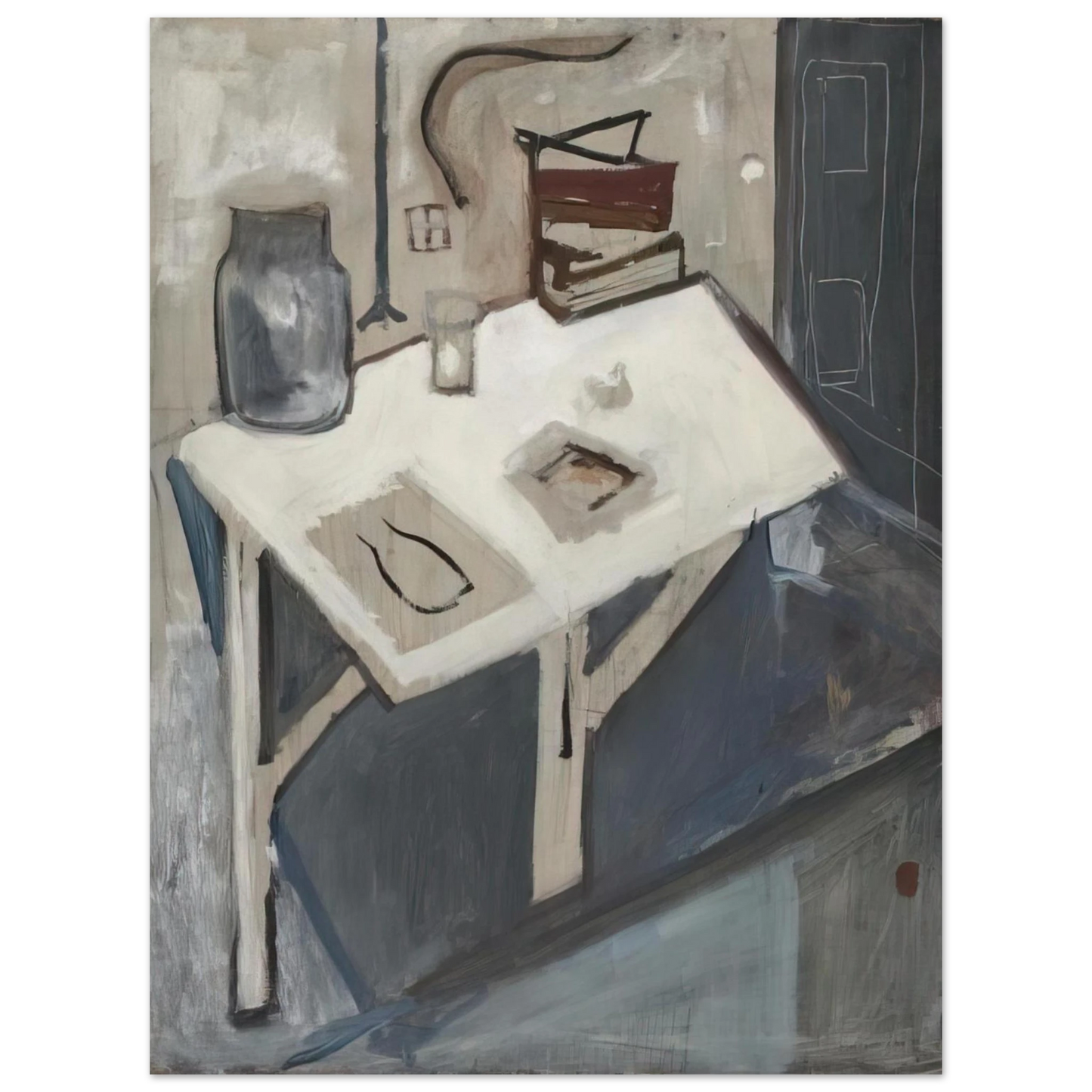Maria Helena Vieira da Silva - Still Life Blue - 1932  75x100 cm / 30x40inches Fine Art Poster
