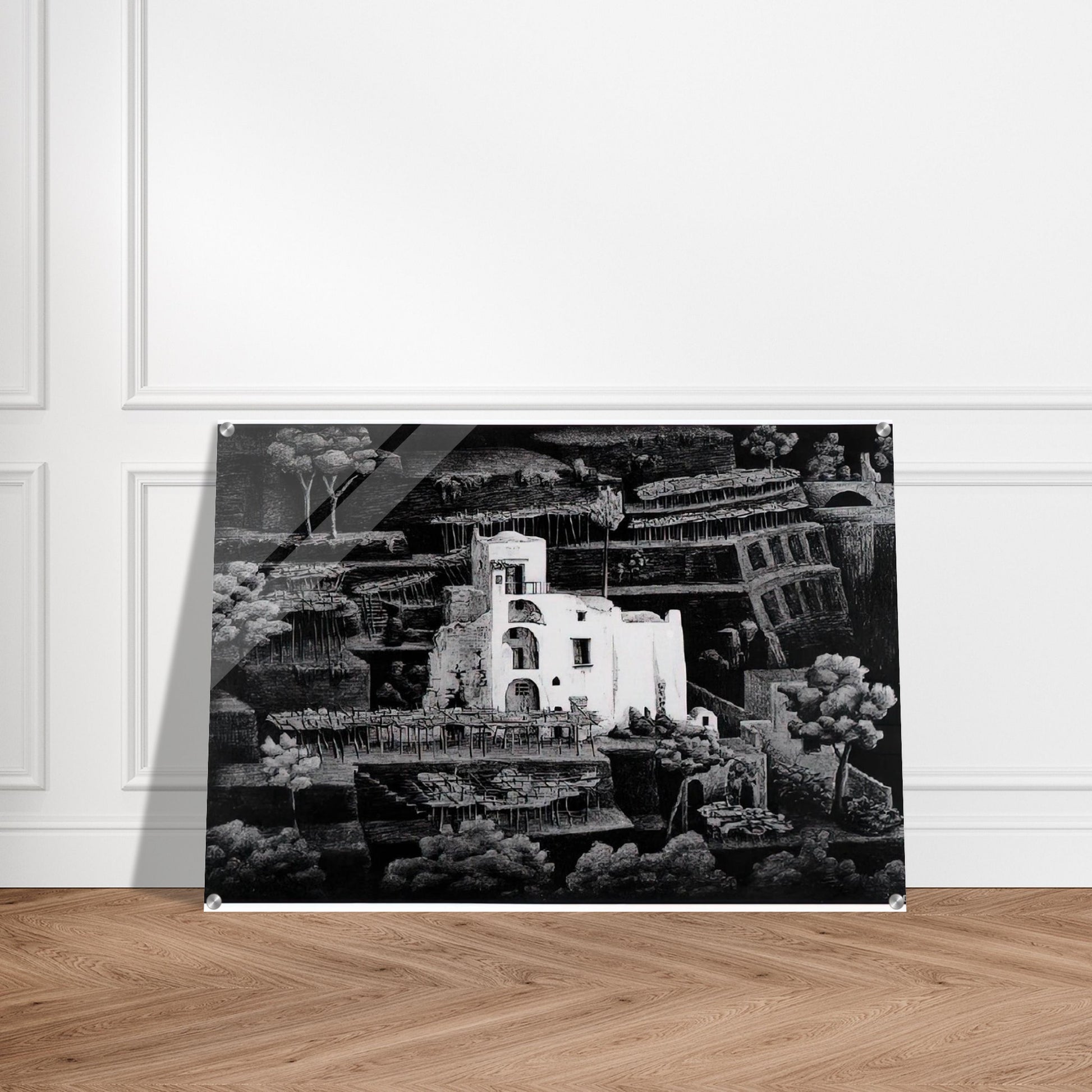 FARMHOUSE RAVELLO - MC Escher Acrylic Print - 70x100 cm / 28x40″ inches | MC Escher Wall Art | MC Escher Prints