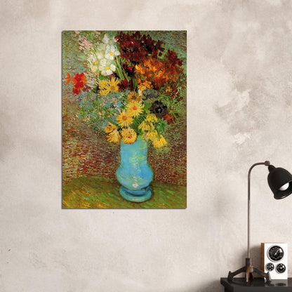 Vase with Daisies and Anemones - Vincent van Gogh Brushed Aluminum Print - 70x100 cm / 28x40 inches | Vincent van Gogh Aluminum Print | Vincent van Gogh Prints