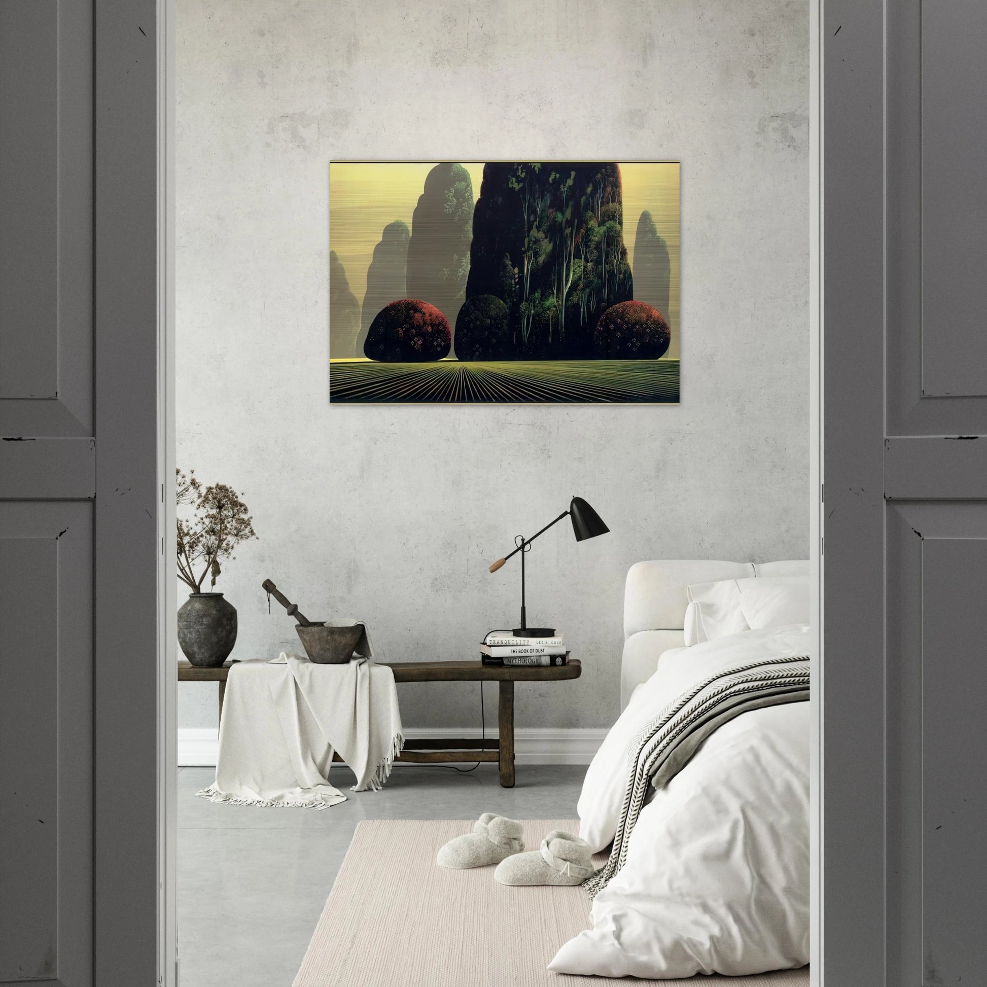 Autumn Eucalyptus - Eyvind Earle Brushed Aluminum Print - 70x100 cm / 28x40 inches | Eyvind Earle Aluminum Print | Eyvind Earle Prints