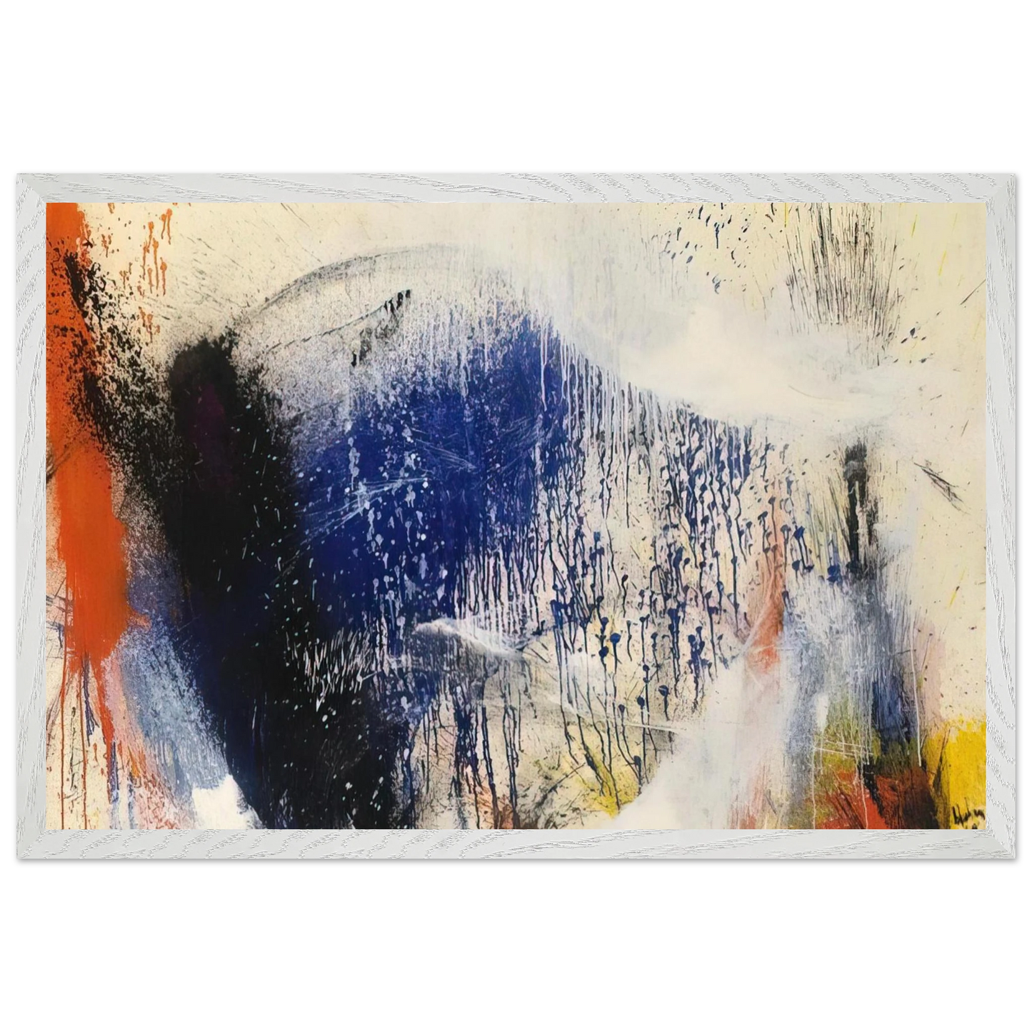 Helen Frankenthaler - Untitled - 1960 Wall art - A2 (42 x 59.4  cm) - Premium Wooden Framed Poster With Fine Art Paper-canvas - Black frame