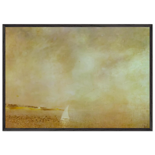 BAY OF CADAQUES - Salvador Dali 70x100 cm / 28x40 inches Framed Art Print – Black Wooden Frame