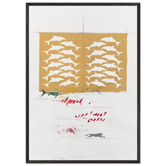 FANNO CINQUE 1988 - Alighiero Boetti 70x100 cm / 28x40 inches Framed Art Print – Black Wooden Frame