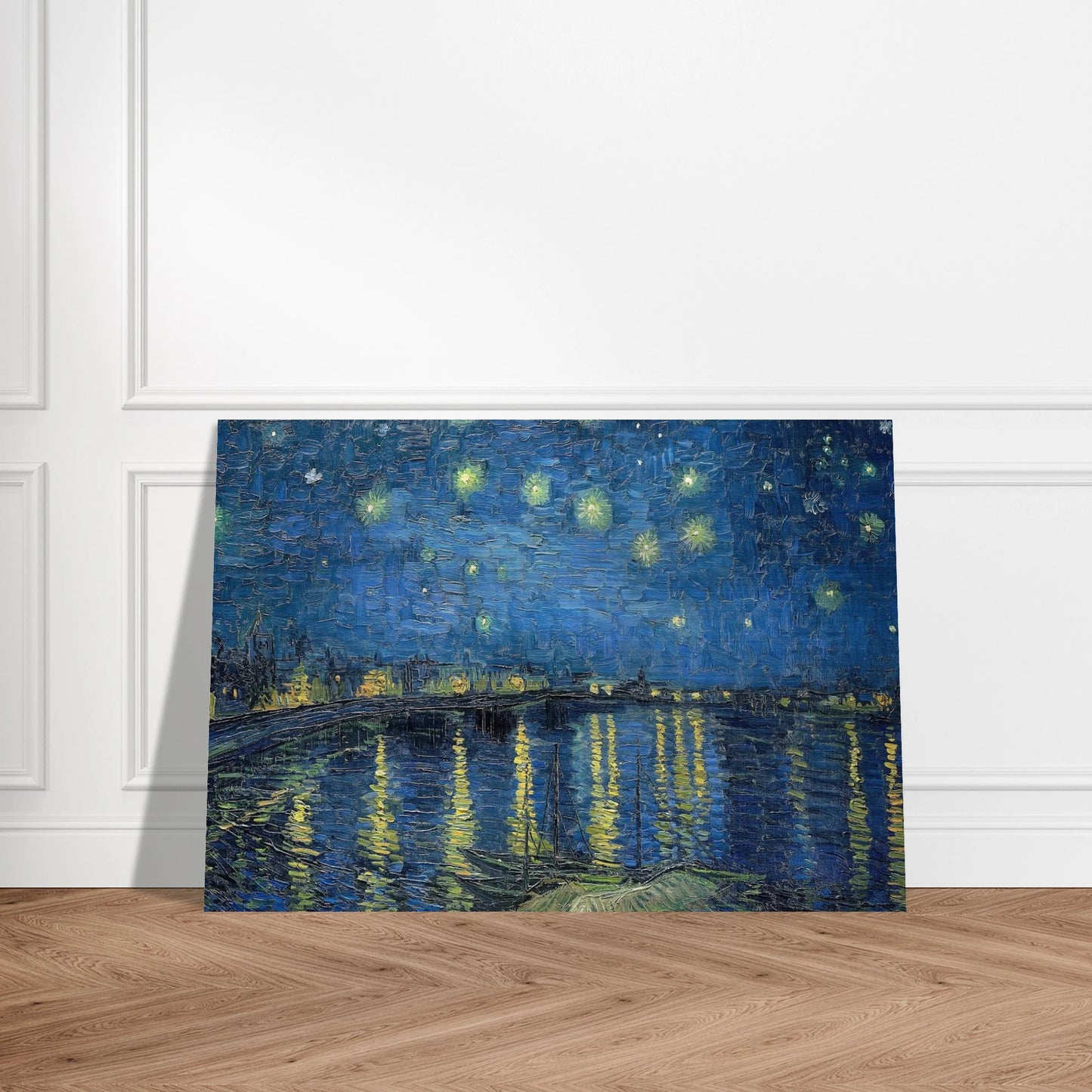 Starry Night Over the Rhone - Vincent van Gogh Brushed Aluminum Print - 70x100 cm / 28x40 inches | Vincent van Gogh Aluminum Print | Vincent van Gogh Prints