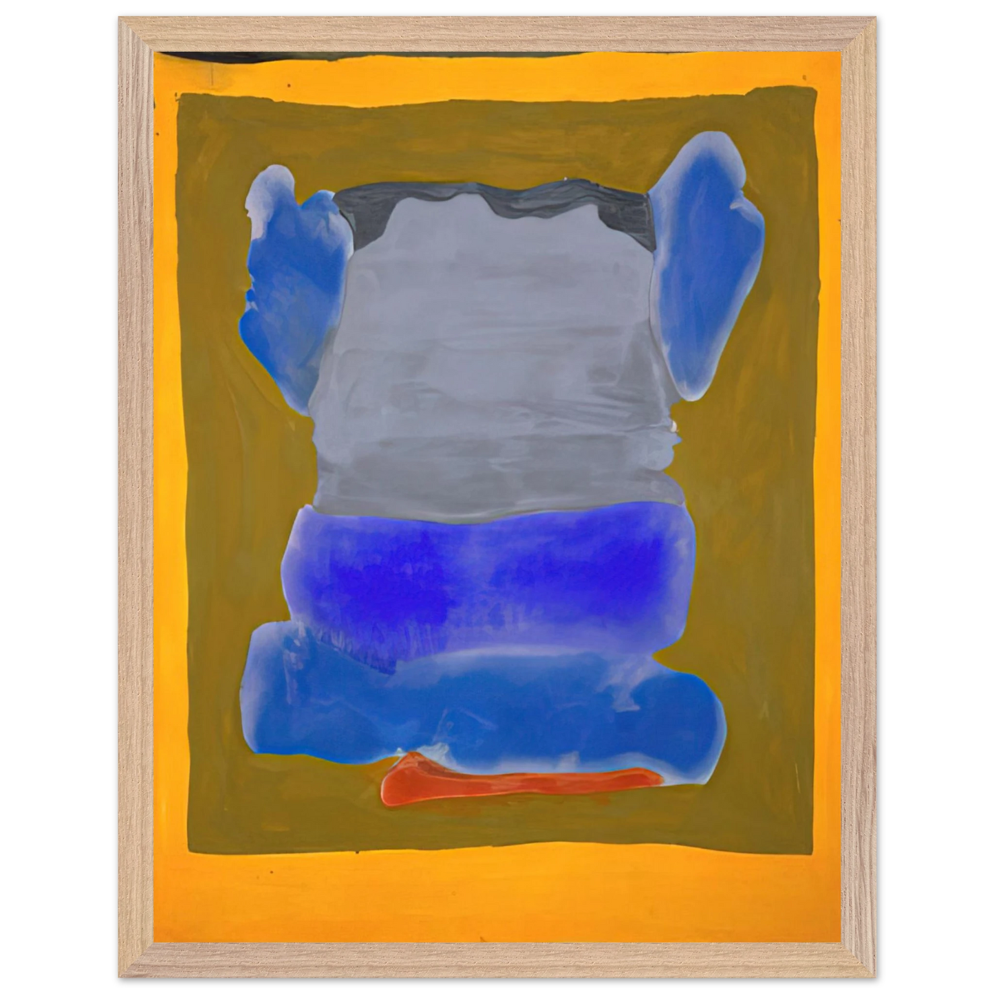 Helen Frankenthaler - Buddha s Court - 1964 Wall art - 30x40 cm / 12x16 inches - Premium Wooden Framed Poster With Fine Art Paper-canvas - Black frame
